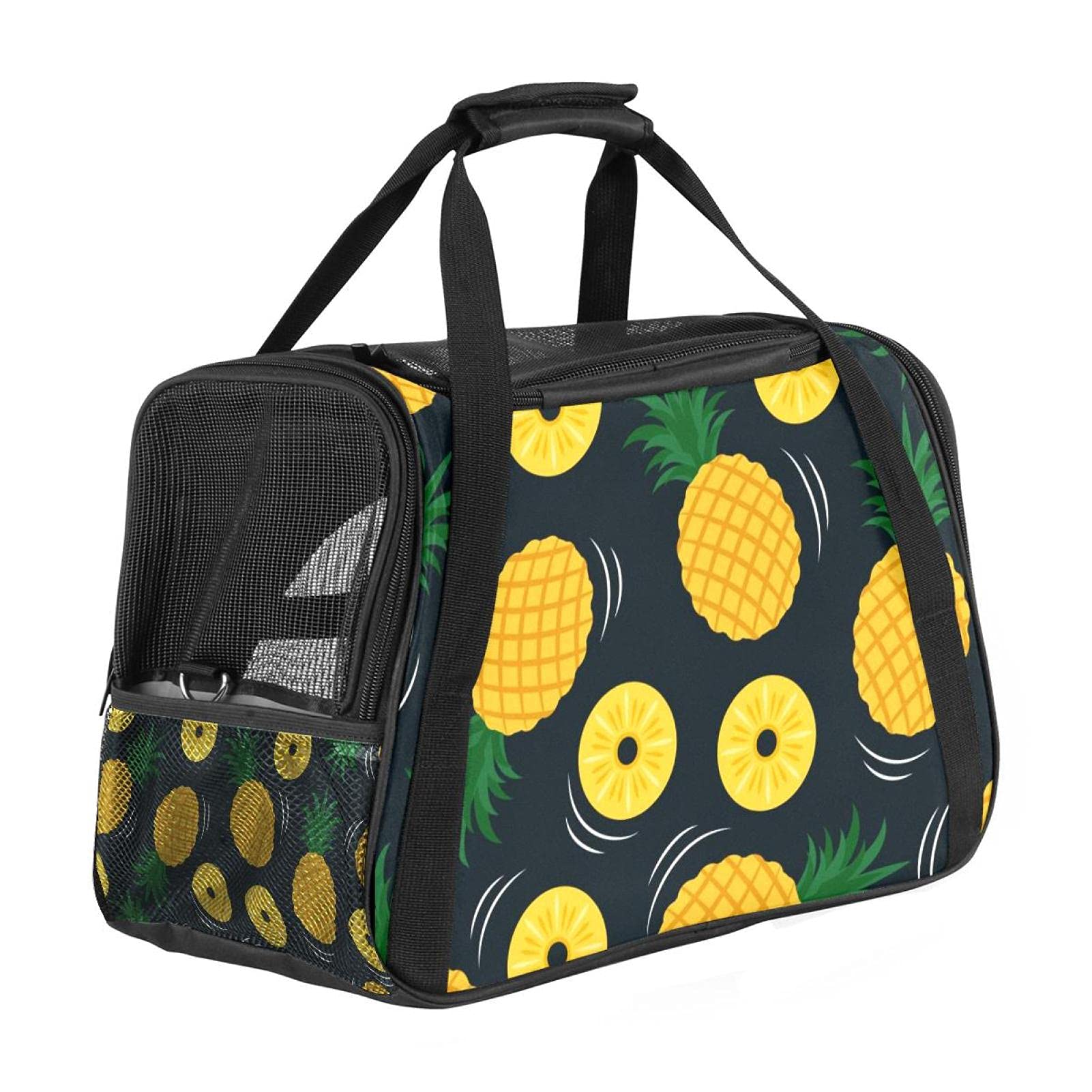 Sac de transport pour chat conforme avion aux imprimés fruits