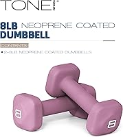 Vista 2 de Tone Fitness Neoprene Dumbbell Weight Pairs with Anti-Roll Square Head Multiple Options