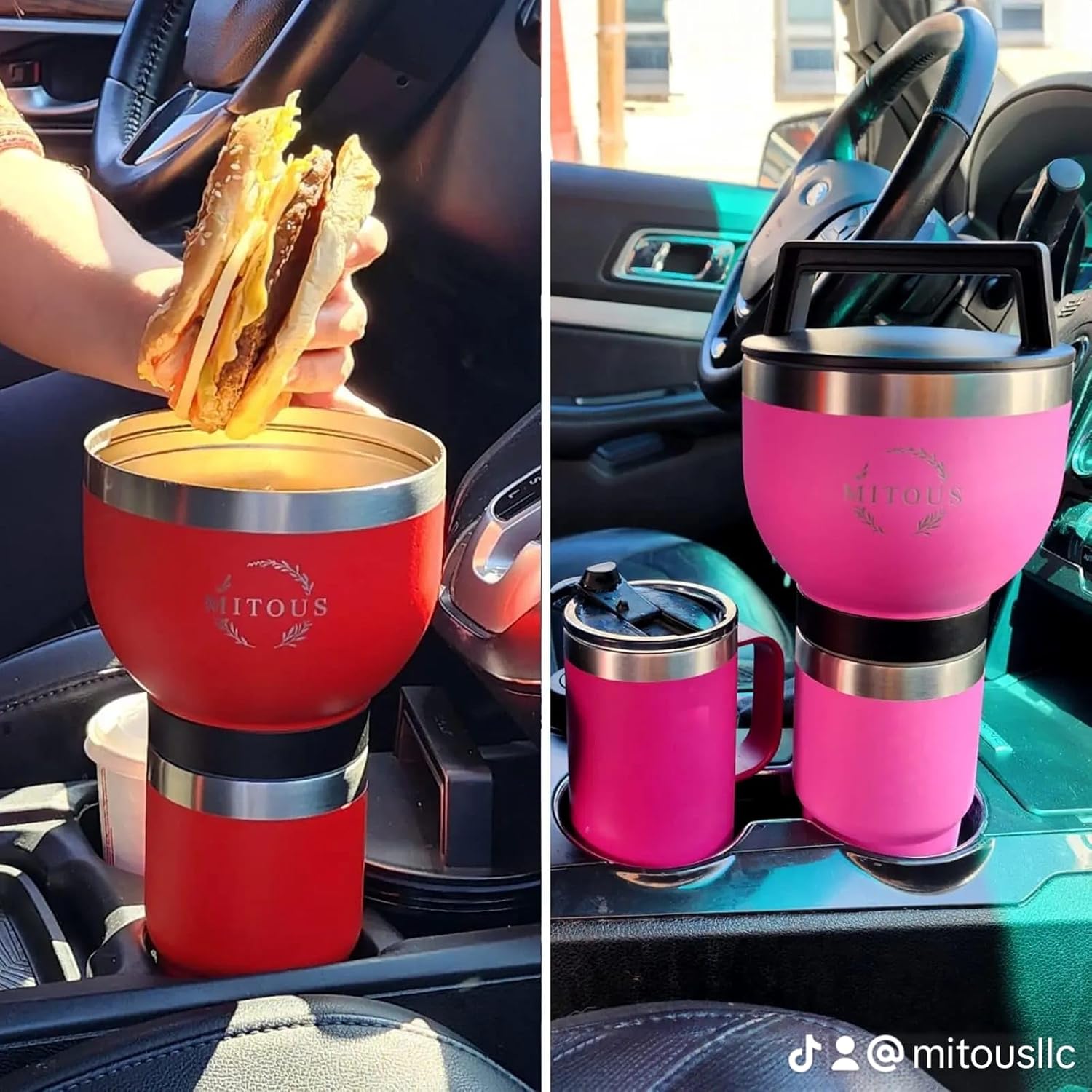 Assembly Tumbler and Bowl Set Stainless Steel Vacuum Double Wall Insulated Set of 50oz (Pink)