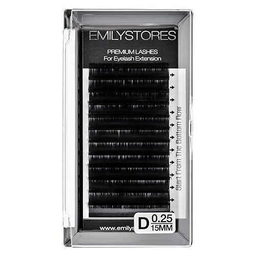 Extensiones de pestañas de 0.010 in de grosor, rizo D, 0.591 in, aspecto natural, pestañas de volumen individuales para extensiones de pestañas