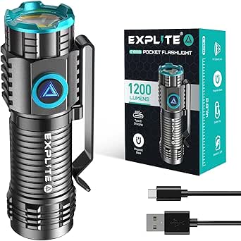 Mini Lampe Torche LED Ultra Puissante Rechargeable USB-C – Pratique, Magnétique, Avec Clip Et Mode Mémoire – Idéale Pour Camping, EDC Et Survie
