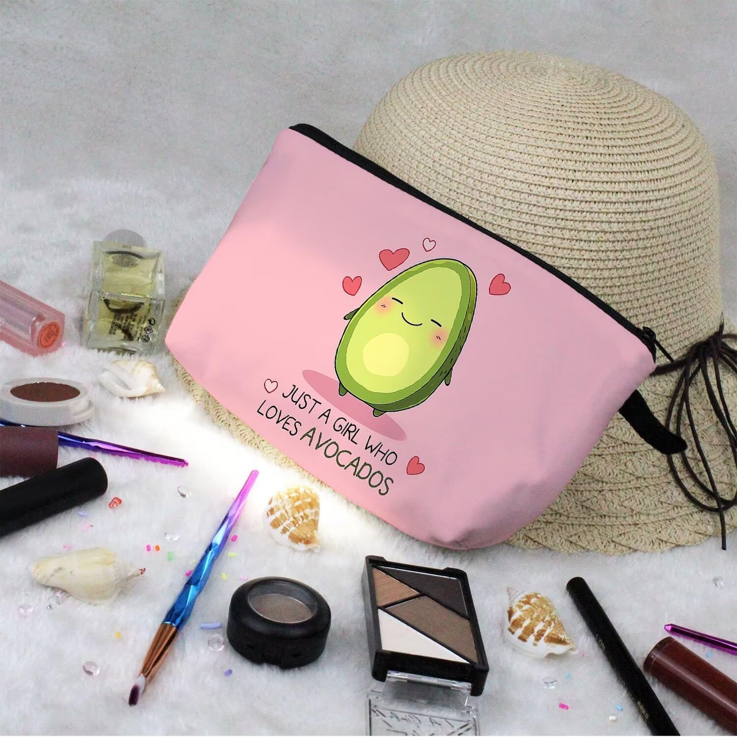 Funny Avocado Makeup Bag Cute Small Organizer Zipper Pouch Funny Avocado Cosmetic Bag Birthday Present for Women Friends -3 - Image 7