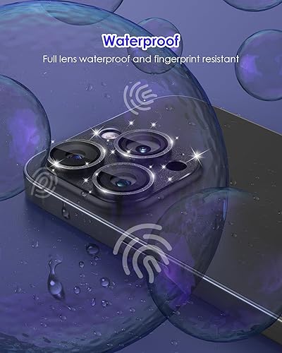 Miniatura 42 de Protector de lente de cámara compatible con iPhone 15 Pro/iPhone 15 Pro Max [metal de cobertura completa] Pantalla de vidrio templado 9H, cubierta