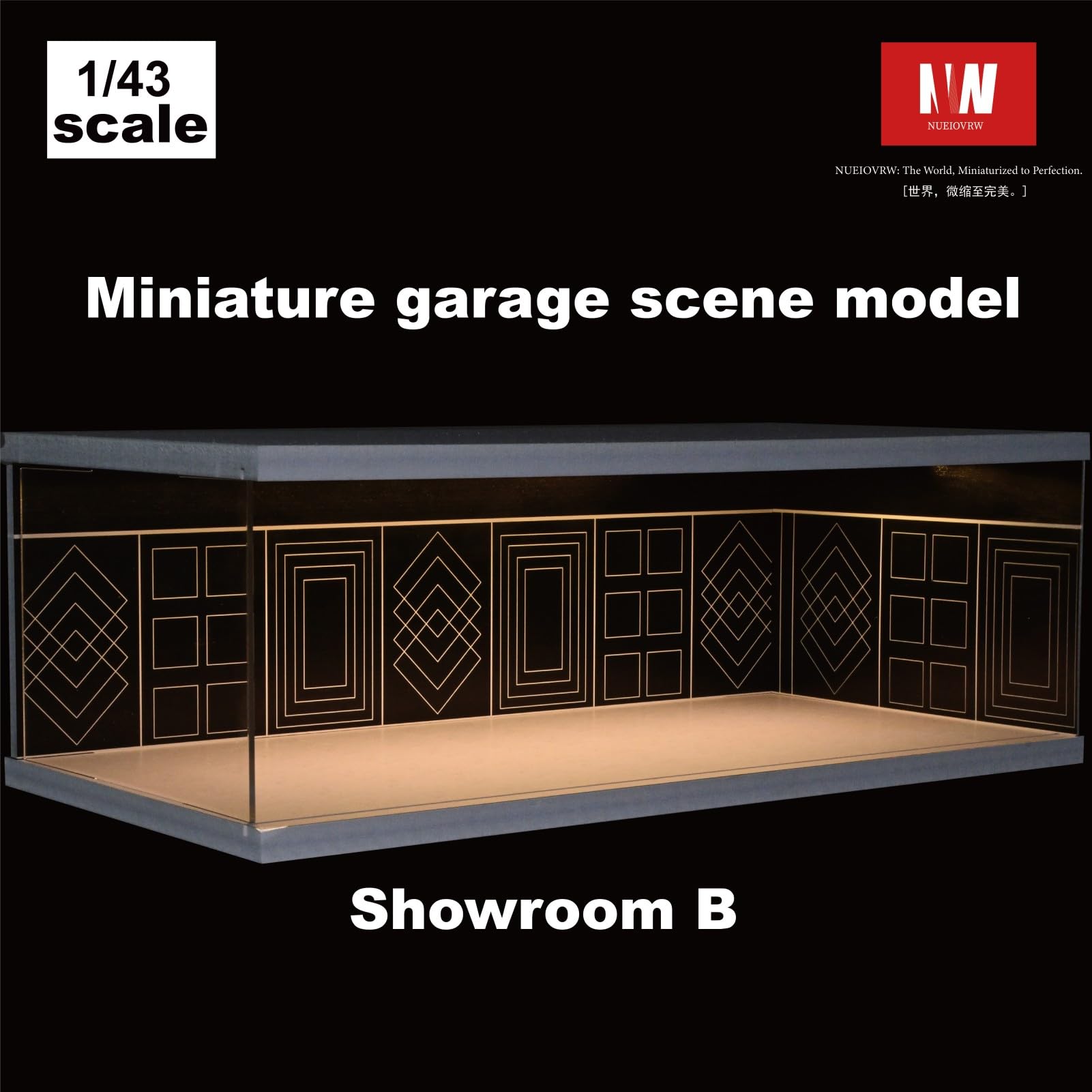 Amazon.co.jp: NUEIOVRW 1/64 1/43 1/18 ジオラマ ガレージ 3色調光LED