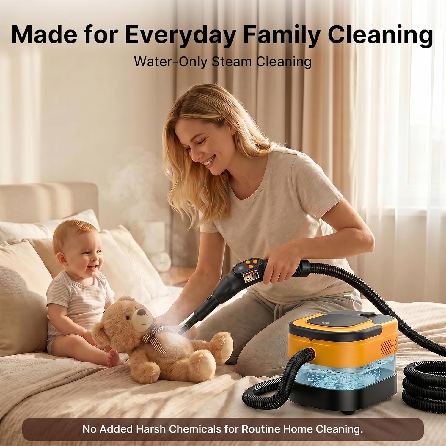 Steam Cleaner for Home, 2500W Handheld Steamer for Cleaning, 1.6L Water Tank, 10-Second Heat Up, 17 Accessories, Steam Mop for Floor, Tile, Grout, Bathroom, Kitchen, Couch and Car