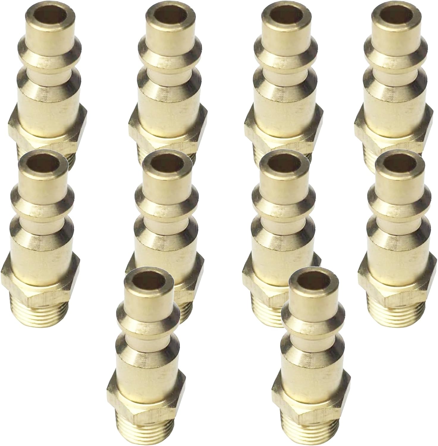TL TOOLEGIN Brass Air Hose Fittings, Air Plugs, 1/4” NPT Male Air