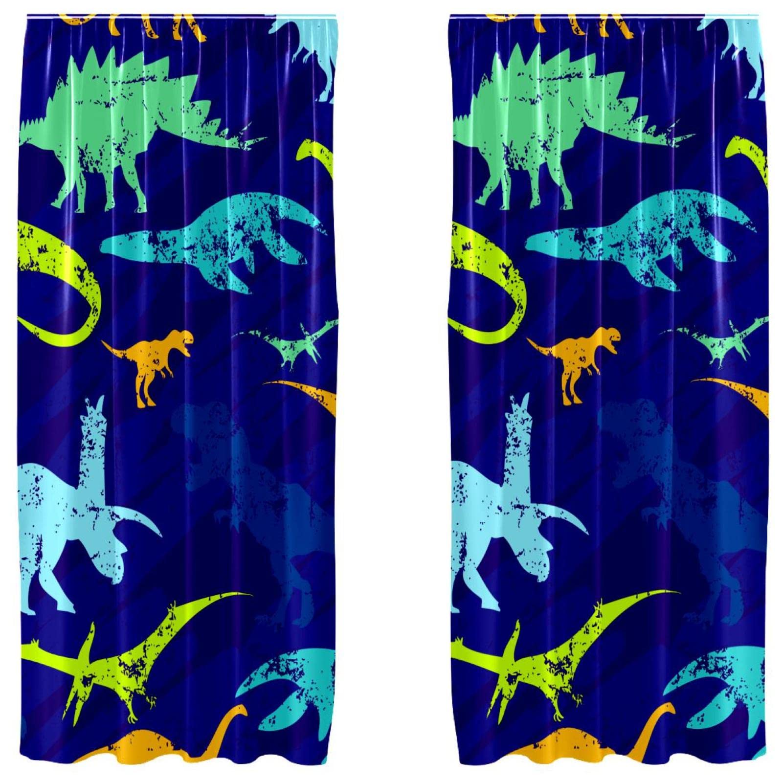 Cortinas de dinosaurios azules para oscurecer el dormitorio infantil durante la siesta
