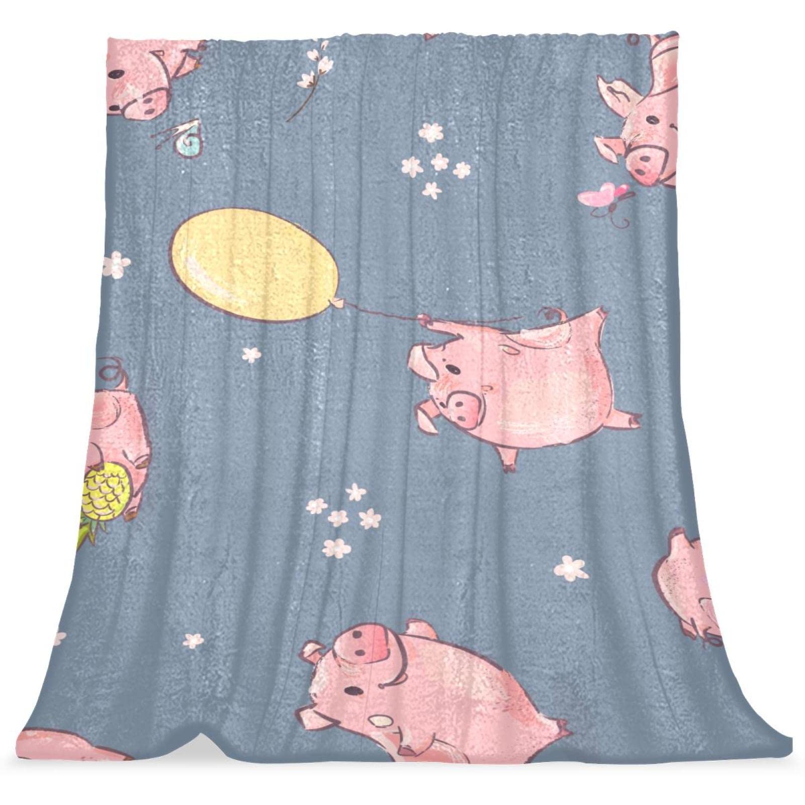 Couvre-lit cochon rose doux et moelleux pour lit d'enfant