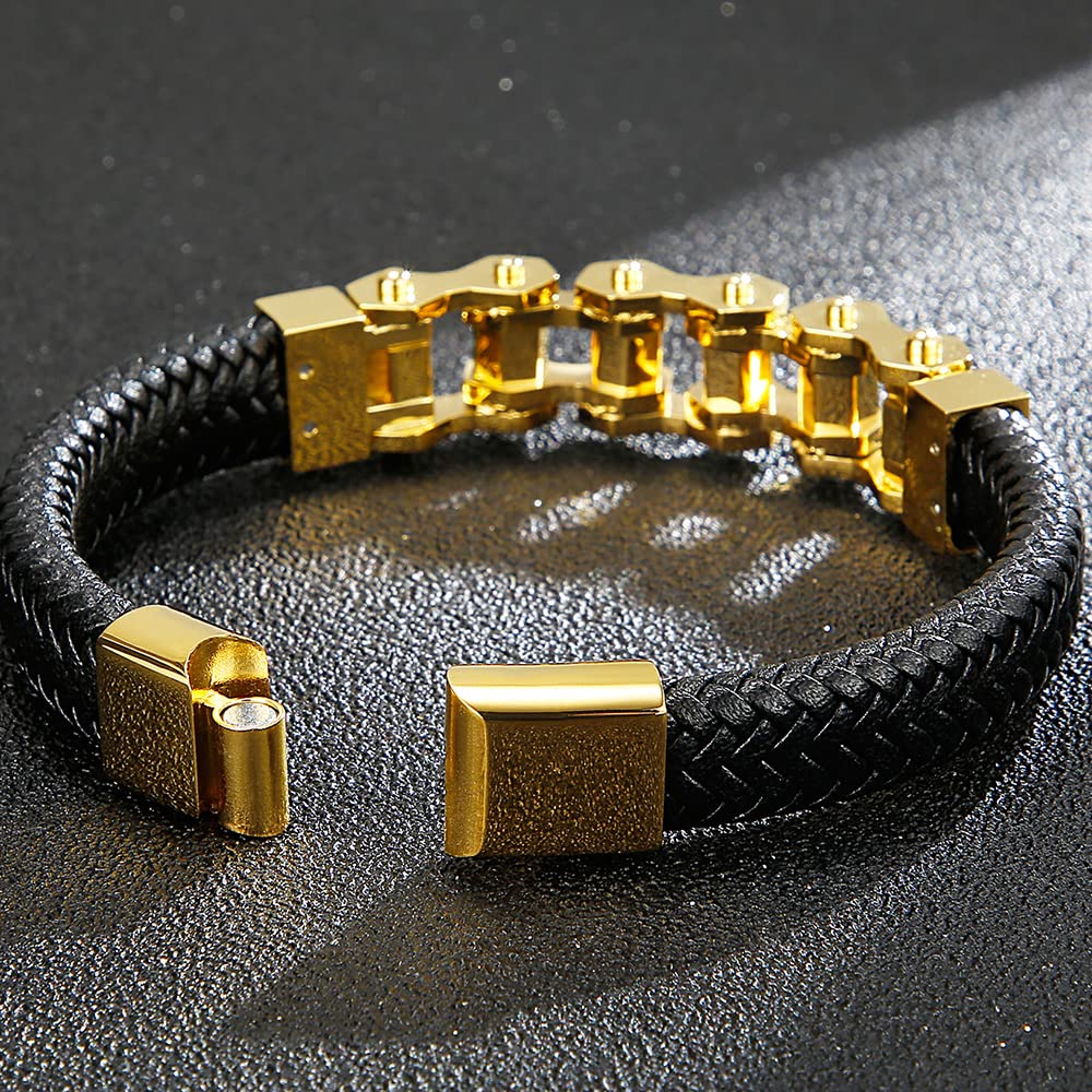 Armbänder Herren Armband Geschenk Armreif Männer Biker Motorrad Fahrrad Kette Armband Männer Geflochtenes Leder Manschette Armreif