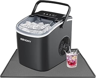 Silicone Ice Makers Countertop Mat Waterproof with Raised Edge Prevents Liquid Spillage, Nugget Ice Machine Countertop Mat with Non-Slip Raised Dots, Portable Mini Counter Top Ice Maker Mat,19â€œx12â€
