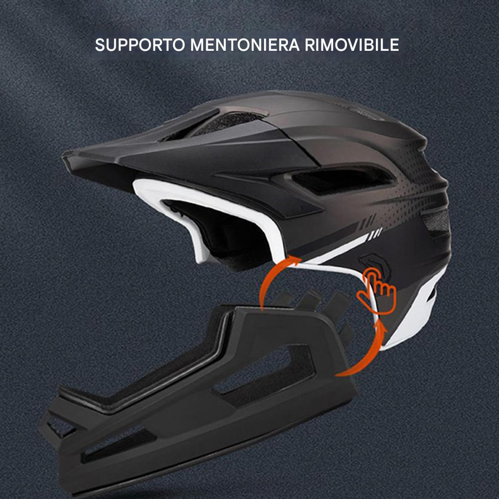 Generico Casco Integrale - Casco da Bici con sottogola Staccabile e Visiera Parasole, Ventilazione Leggera | Caschi da Ciclismo Regolabili per Arrampicata su Roccia