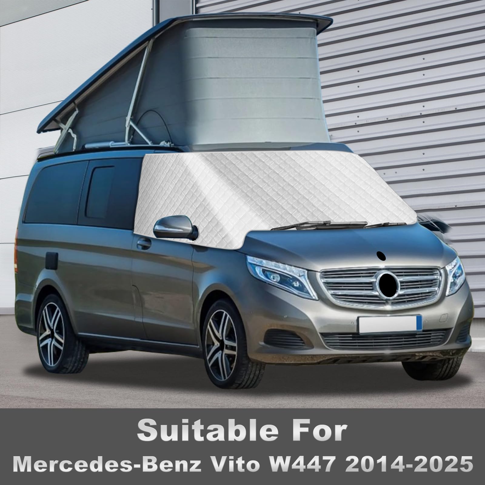 Tenda parasole per parabrezza per Mercedes-Benz Vito W447 2014-2026, parasole esterno riflettente a 5 strati, copertura protettiva anti-UV/antigelo/antipolvere per Vito W447 2014-2026