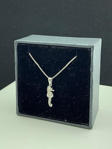 Miniatura 2 de SILVERCLOSEOUT Collar de caballito de mar de plata de ley para mujeres adultas y adolescentes, Plata esterlina, No es una piedra preciosa