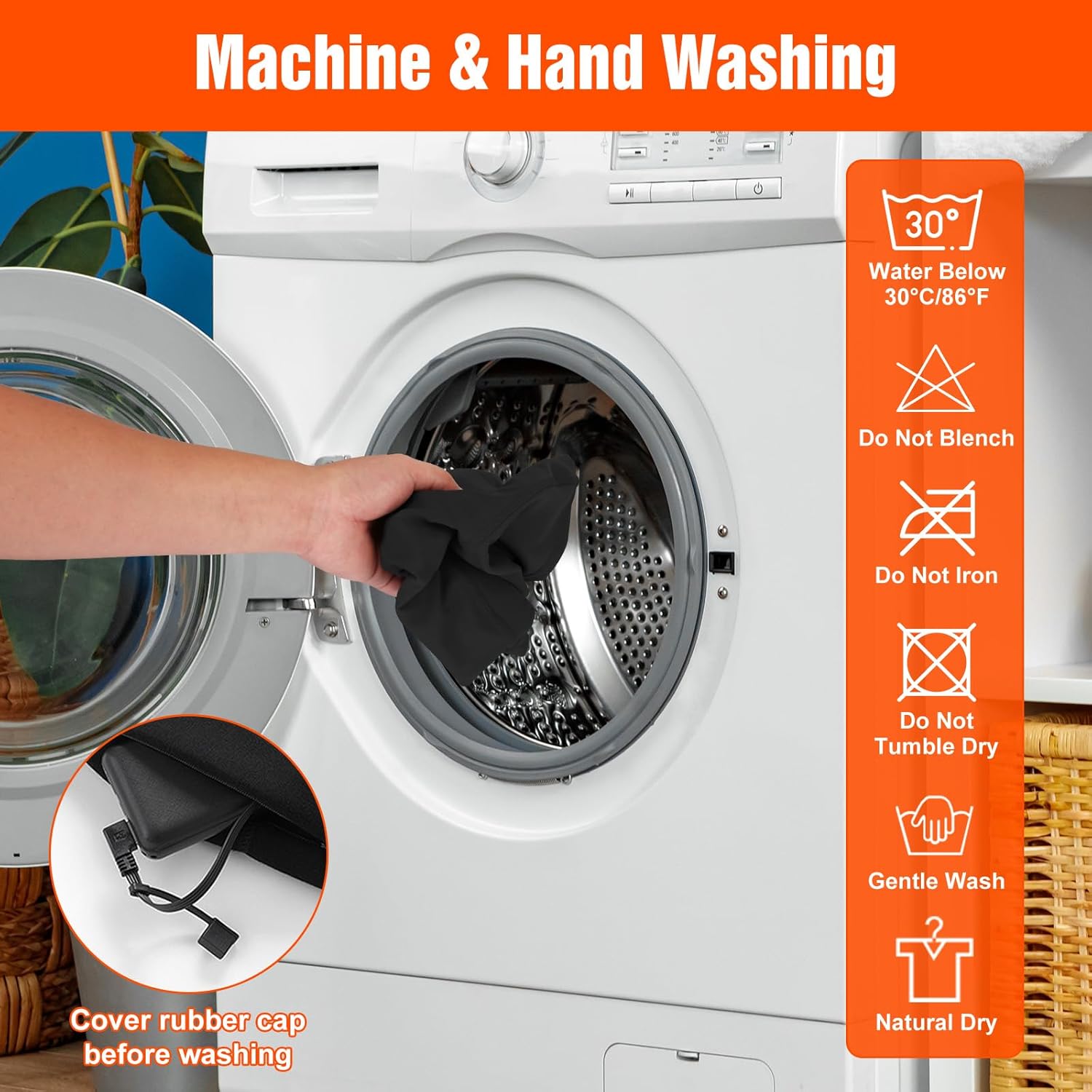 Heated Pants for Men Women, Unisex Winter Electric Heating Pants with 12 Heating Zones 5V USB Powered (Battery Not Included) Black