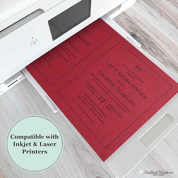 Cardstock Warehouse Foundations Electric Red - 8.5 x 11 - 80 Lb. / 215 Gsm 100% Recycled Premium Cardstock Paper - 25 Sheets