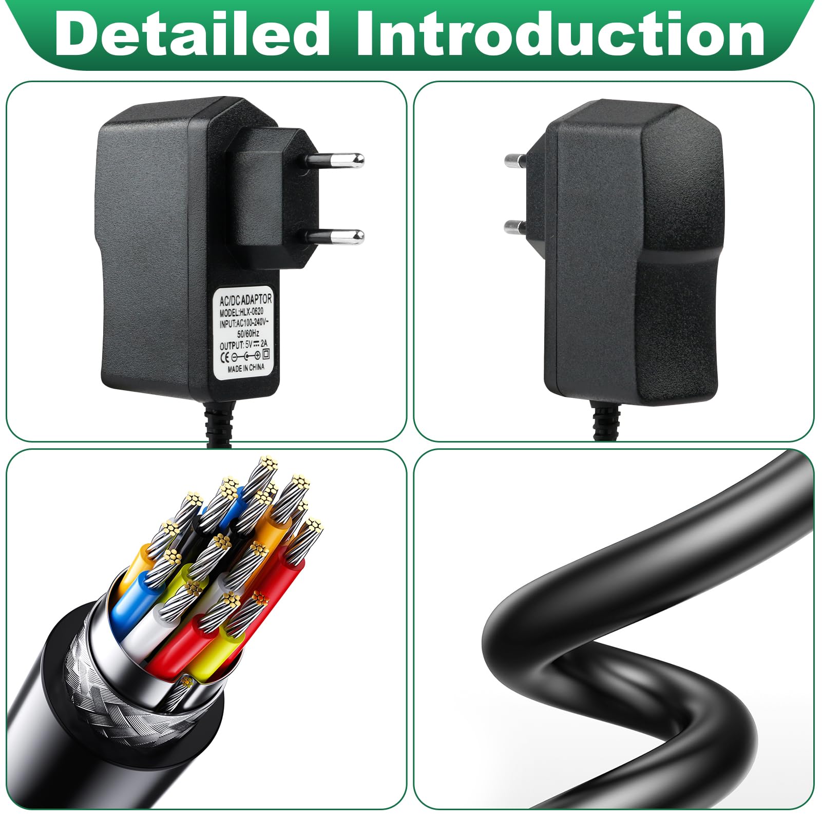 Adaptador 9V 2A Universal, Fuente Alimentacion CA 220V 230V a CC 9V 2000mA 1500mA 1000mA 500mA 5,5 * 2,1mm con 8 Conectores Transformador CA/CC 100-240v 50-60Hz para Tiras LED Cámaras CCTV Router TV — view 5