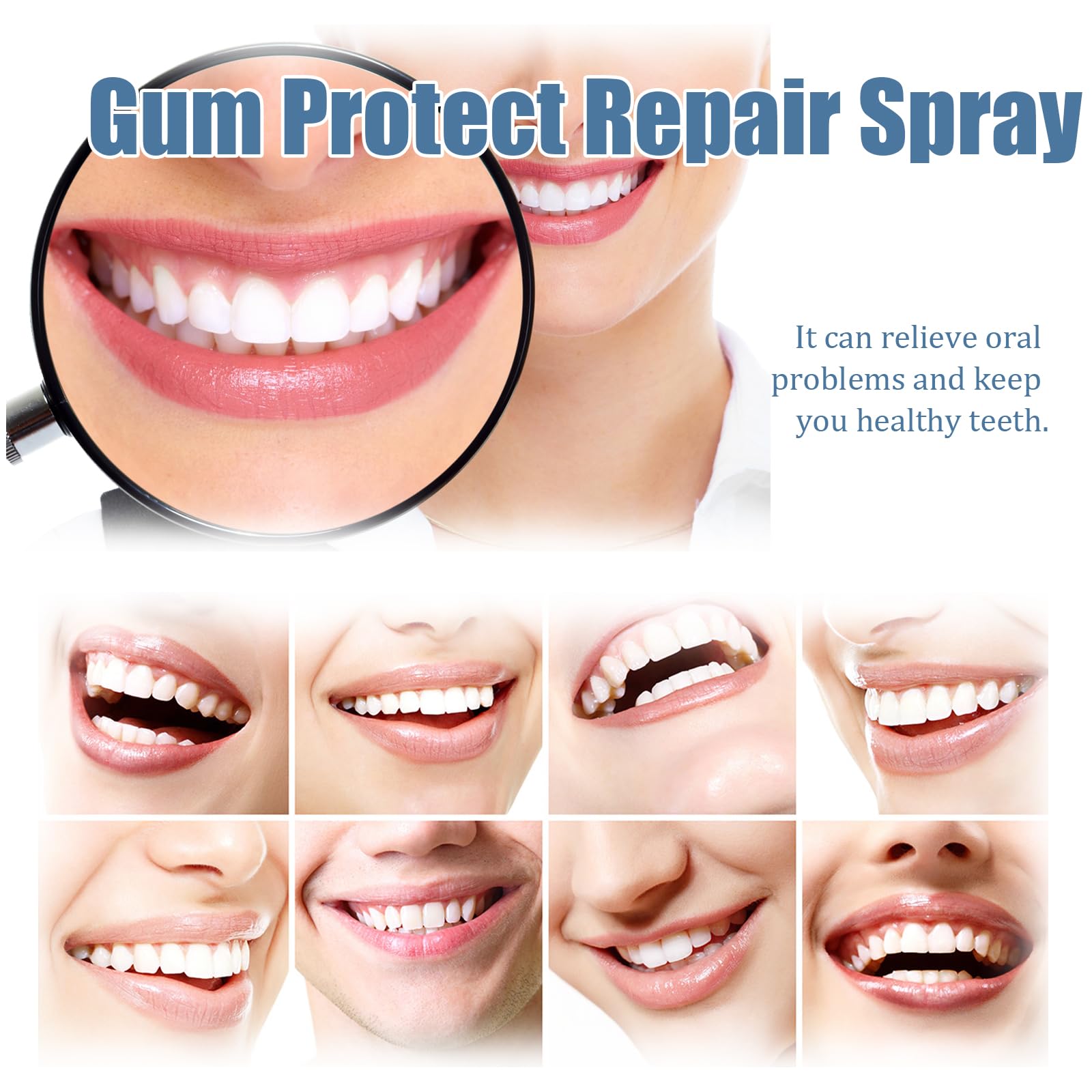Trattamento riparatore per gengive retratte, spray antidolorifico dentale, spray orale alla propoli, sollievo dal mal di denti, lenimento rapido delle gengive, attenuazione (8 pezzi)