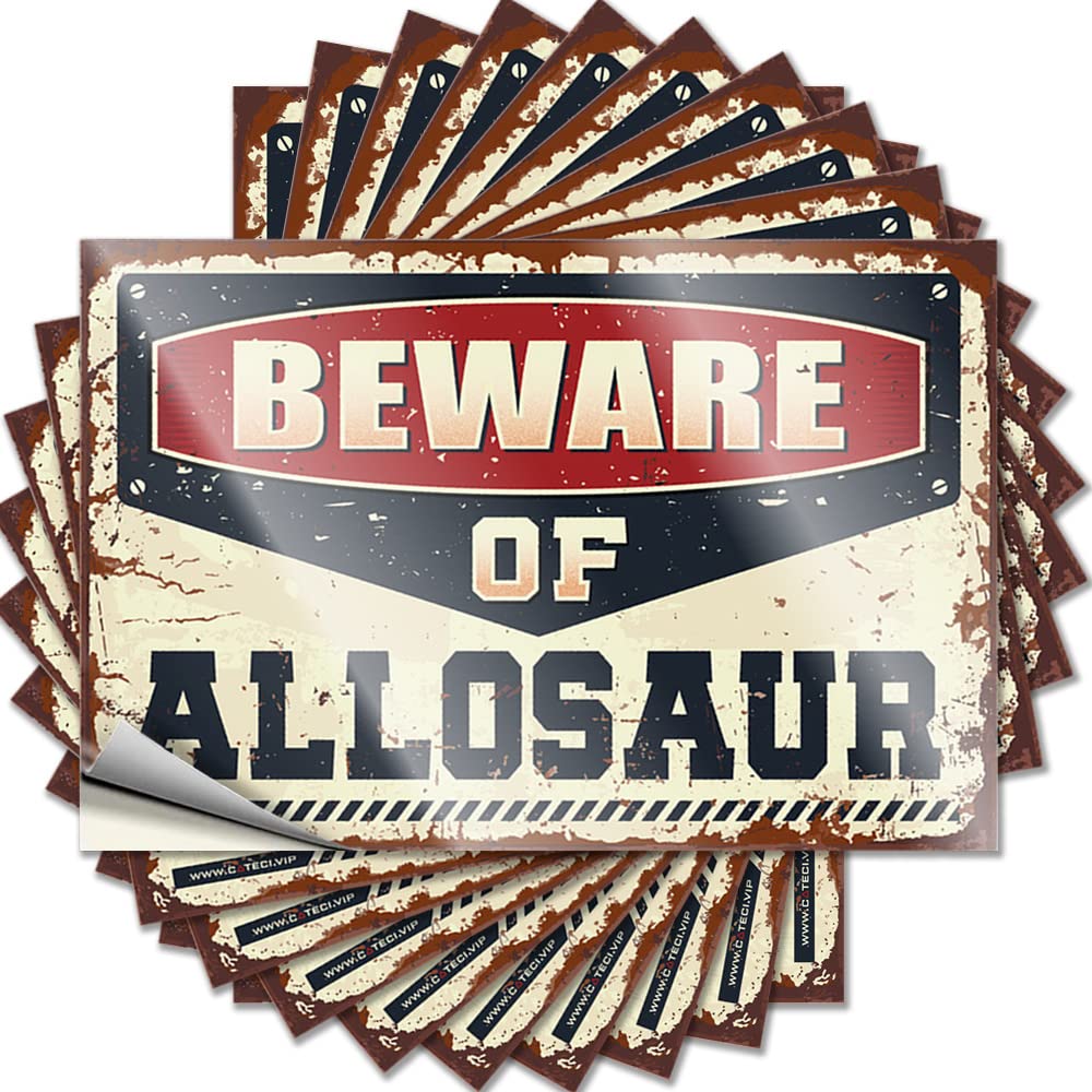 Funny Sticker Vintage Decor | Retro Bumper Beware of Allosaur for Mom(8X12CM)