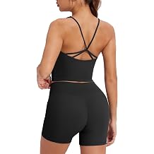 MOOSLOVER Women 2 Piece Workout Sets Longline Sports Bra Tank Tops Tummy Control Gym Shorts Pilates Outfits