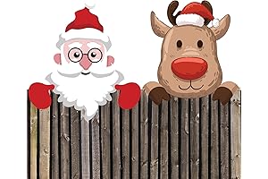 Santa Fence Peeker Decoration - Festive Holiday Decor for Gardens and Yards
