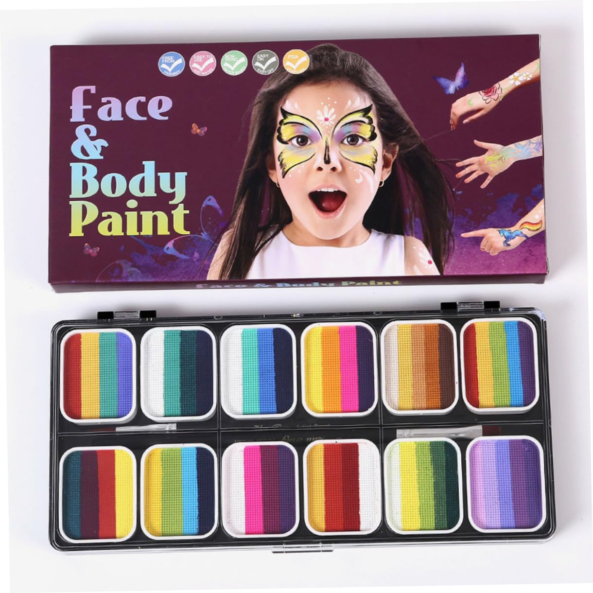 Kit de Maquillaje para Pintar la Cara 12 Colores, Pigmento