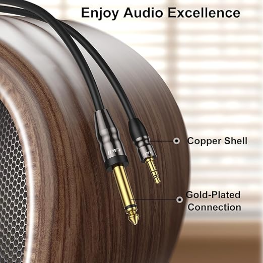 Cable de Audio J&D 3.5mm a 6.35mm 9.8 Pies Trenzado miniatura 2