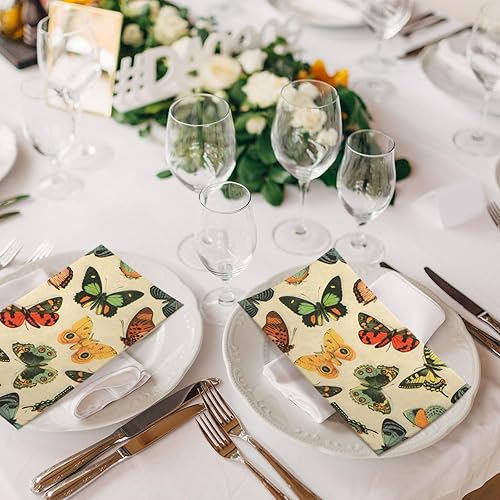 Miniatura 3 de Geyoga 200 servilletas vintage de mariposa para invitados, 2 capas, con temática de mariposa, toallas de mano desechables con temática vintage,