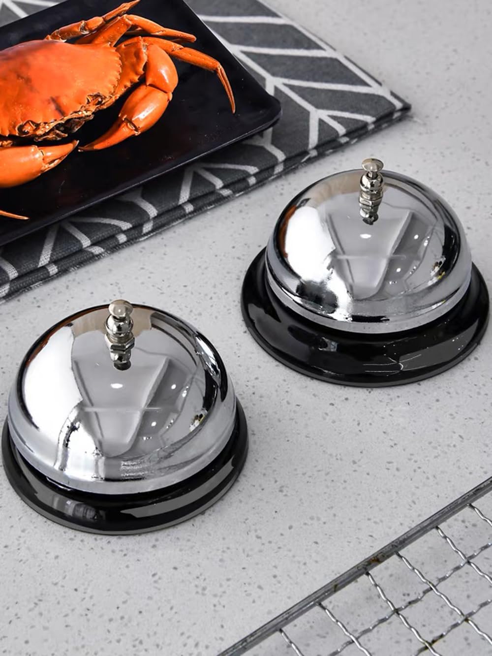 Campanello Da Banco In Acciaio | Per Ristoranti, Hotel E Reception | Suono Nitido | Uqmiqura - Foto 4