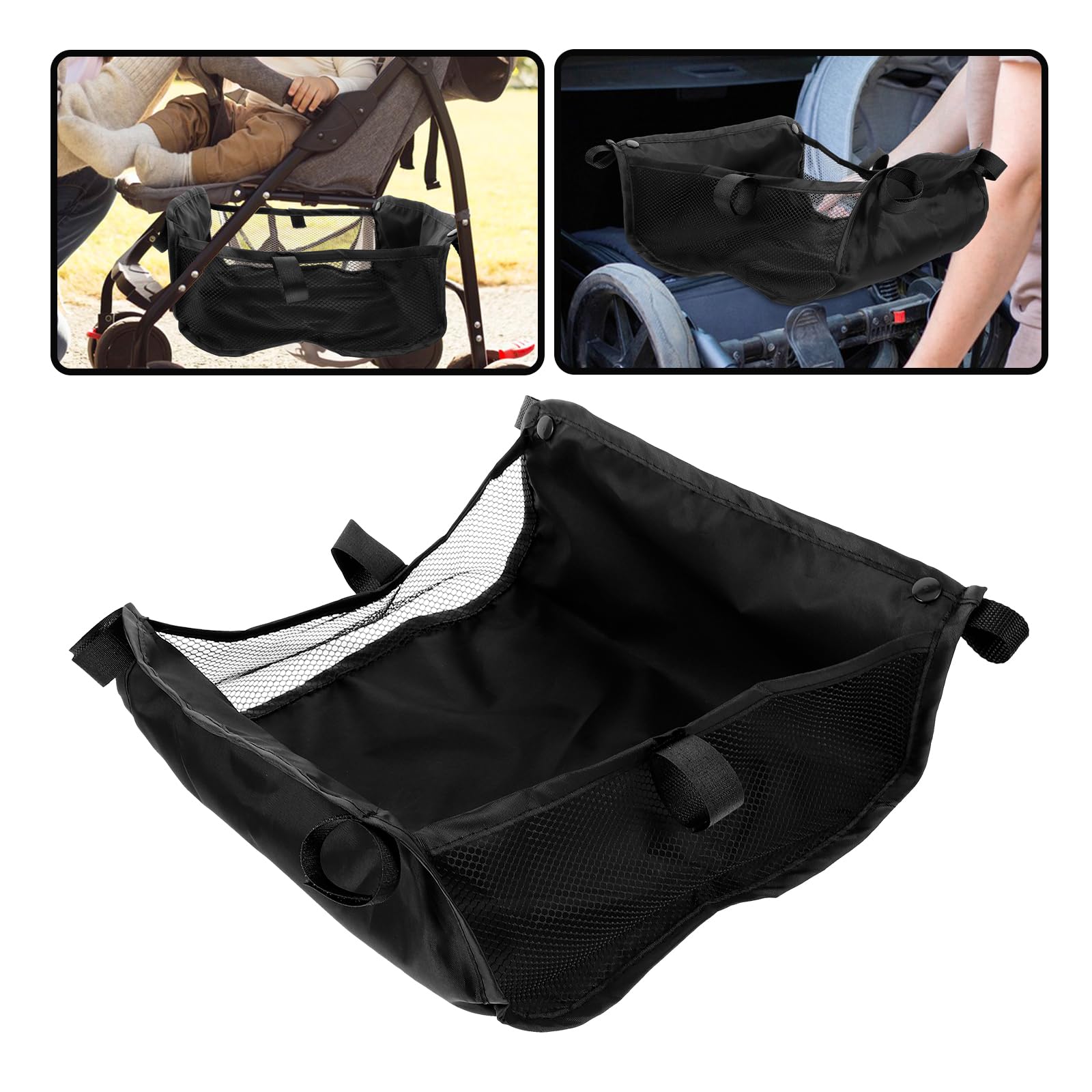 TOYANDONA Stroller Bottom Basket Stroller Storage Bag Stroller Organizer Bag Stroller Bottom Storage Bag Basket Stroller for Stroller Basket for Stroller Products for Babies - Image 2