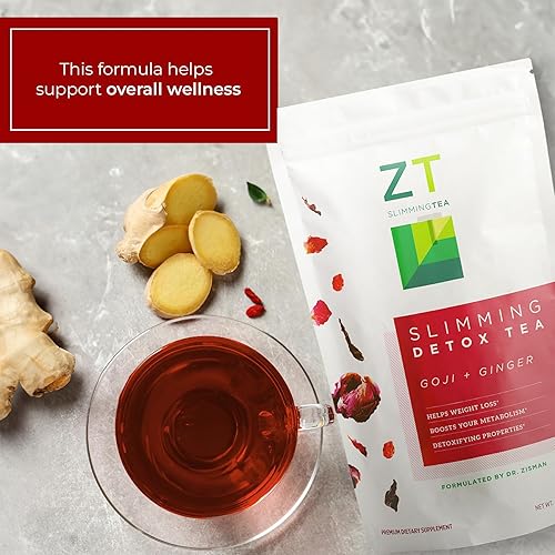 Miniatura 9 de Dr. Zisman ZT Slimming Tea  Mezcla de desintoxicación Goji-Ginger  Té de hierbas orgánico saludable para la limpieza, mejora tu metabolismo de forma