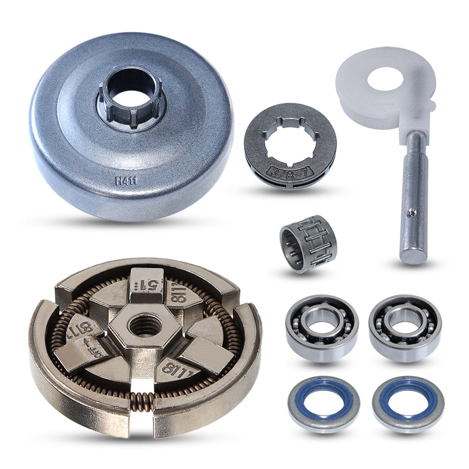 1 Juego de Kit de bomba de aceite de llanta de rueda dentada de tambor de embrague for motosierra H 50 51 55 Rancher 503498103, 503493201 W cojinete de aguja