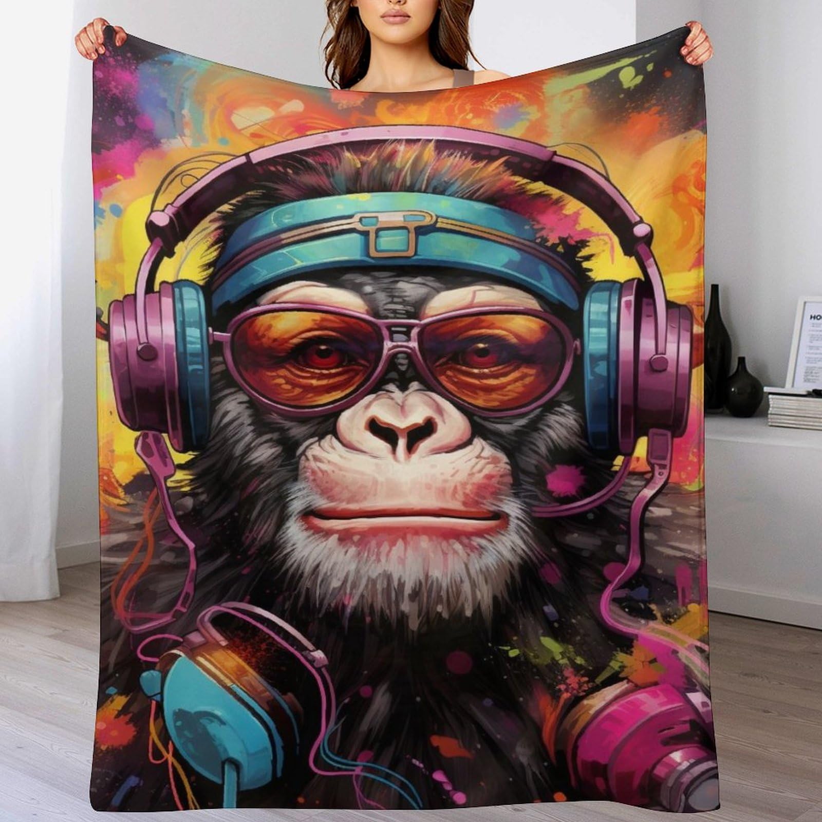 Manta de franela de mono para sofá forro polar 140x180 cm