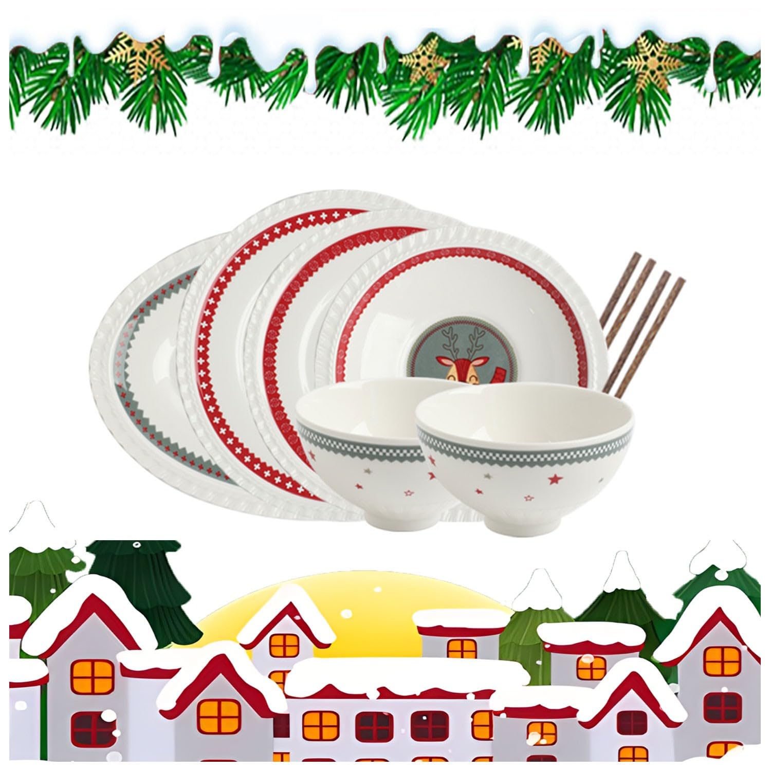 Amazon.co.jp: クリスマス食器ホームレストラン、男性、女性に適した