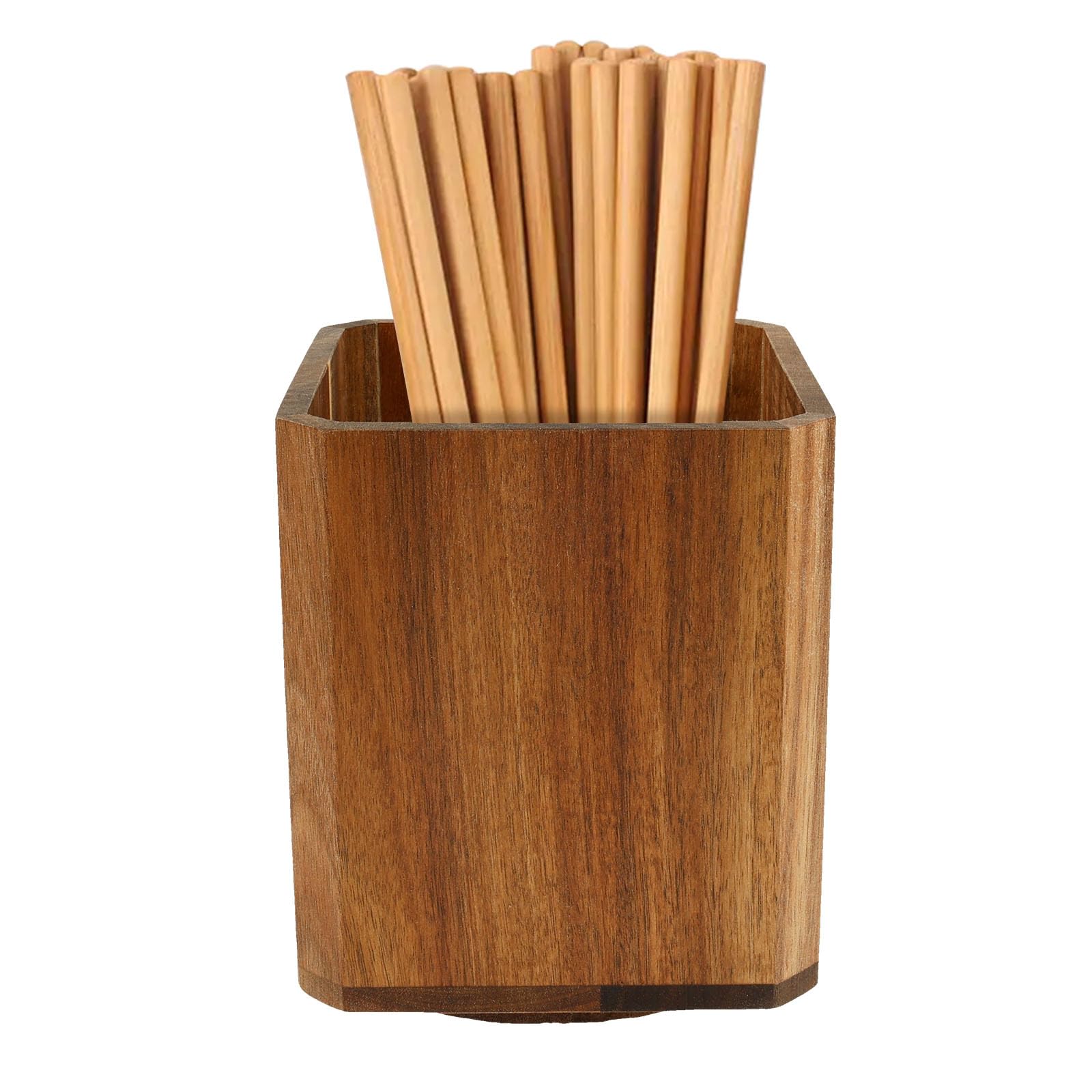 Bobash A 1Pc/2Pcs Wood Utensil Holder 360° Rotating Caci Utensil Crock Multipurpose Cooking Spoon Spatul Organizers Kitchen Tool Storage For Countertop(A)