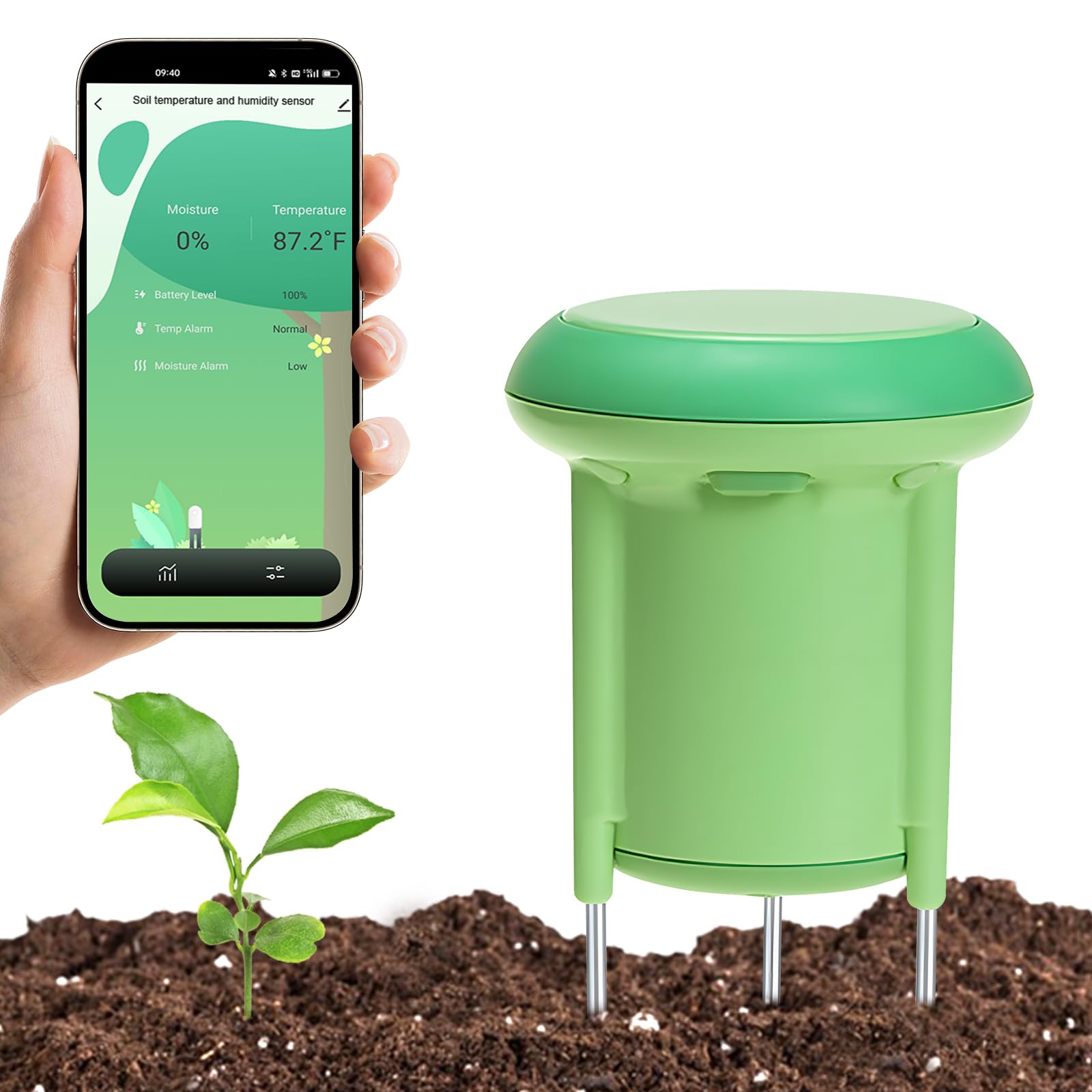 diymore diymore Smart Soil Moisture & Temperature Sensor with Zigbee 3.0, Wireless Monitor for Outdoor Plant, Garden, Farming, Lawn,Compatible With Tuya/Smart Life App Push Notification