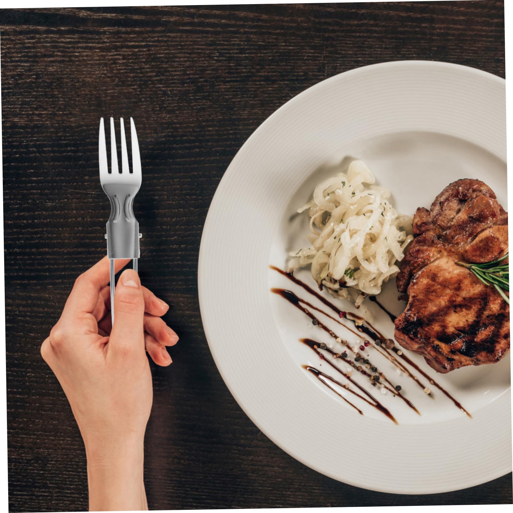 Toddmomy 3 Set Set di stoviglie pieghevoli Portatile campeggio cucinando forchetta con utensile argenteria pieghevole da viaggio posate pieghevoli per esterni Acciaio inossidabile Argento