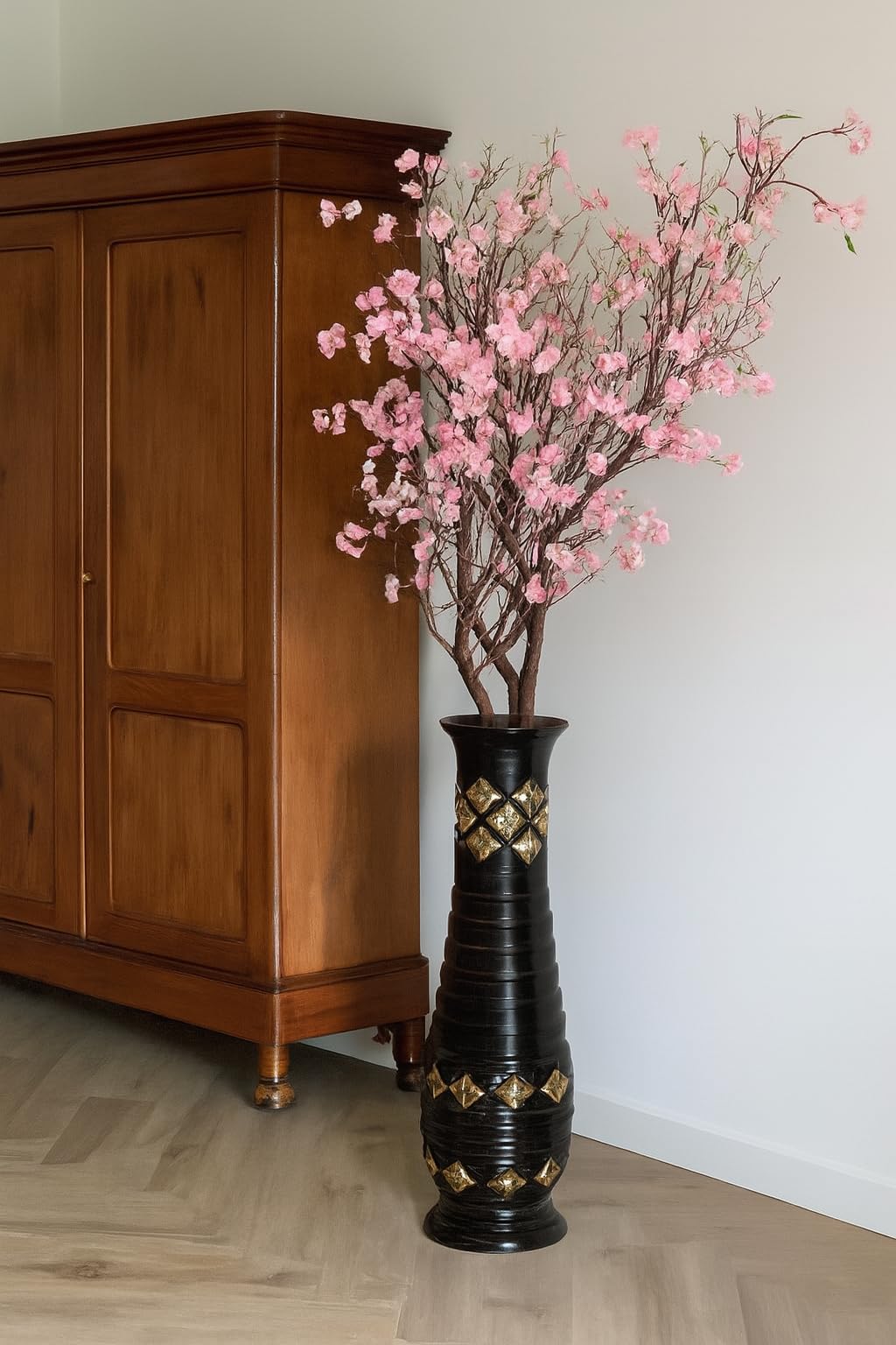 Wooden Vases for Floral Arrangements, Indoor Flower Pot, Flower Vase for Living Room Home Decoration,Large-image-2