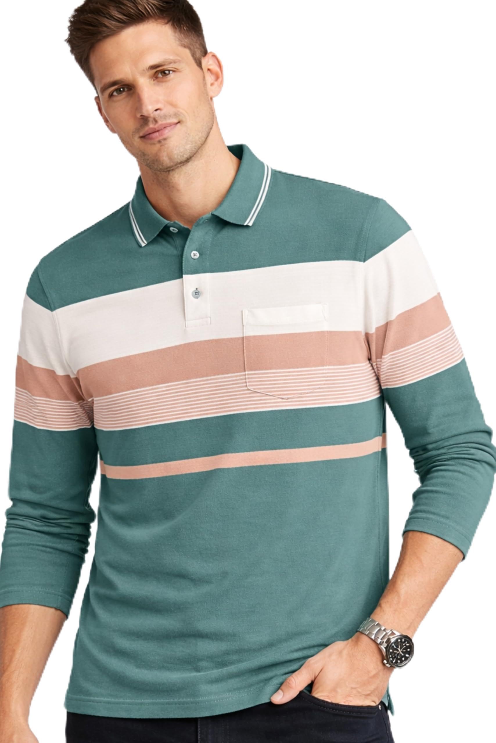 sane originals Full Sleeves Textured Polo Tshirt for Men with Pocket || Long Sleeves Collar and Pocket T-Shirt for Men-picture-38