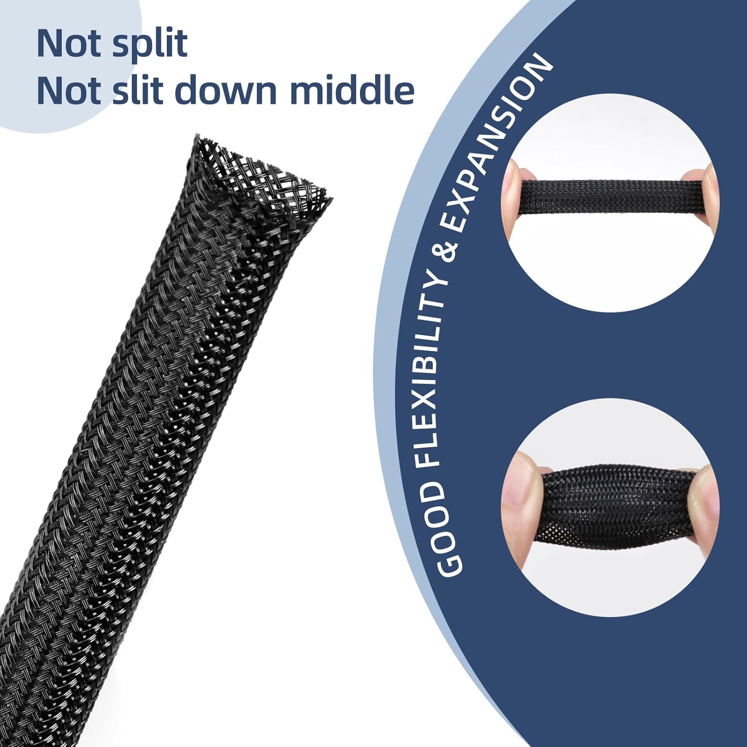 Braided Sleeving, PET Expandable Cable Sleeve, Mesh Cable Management for TV, Computer, Home Theater, Flexible Cord Protectors from Pets No Chew (Red, 1/2" x 100ft)