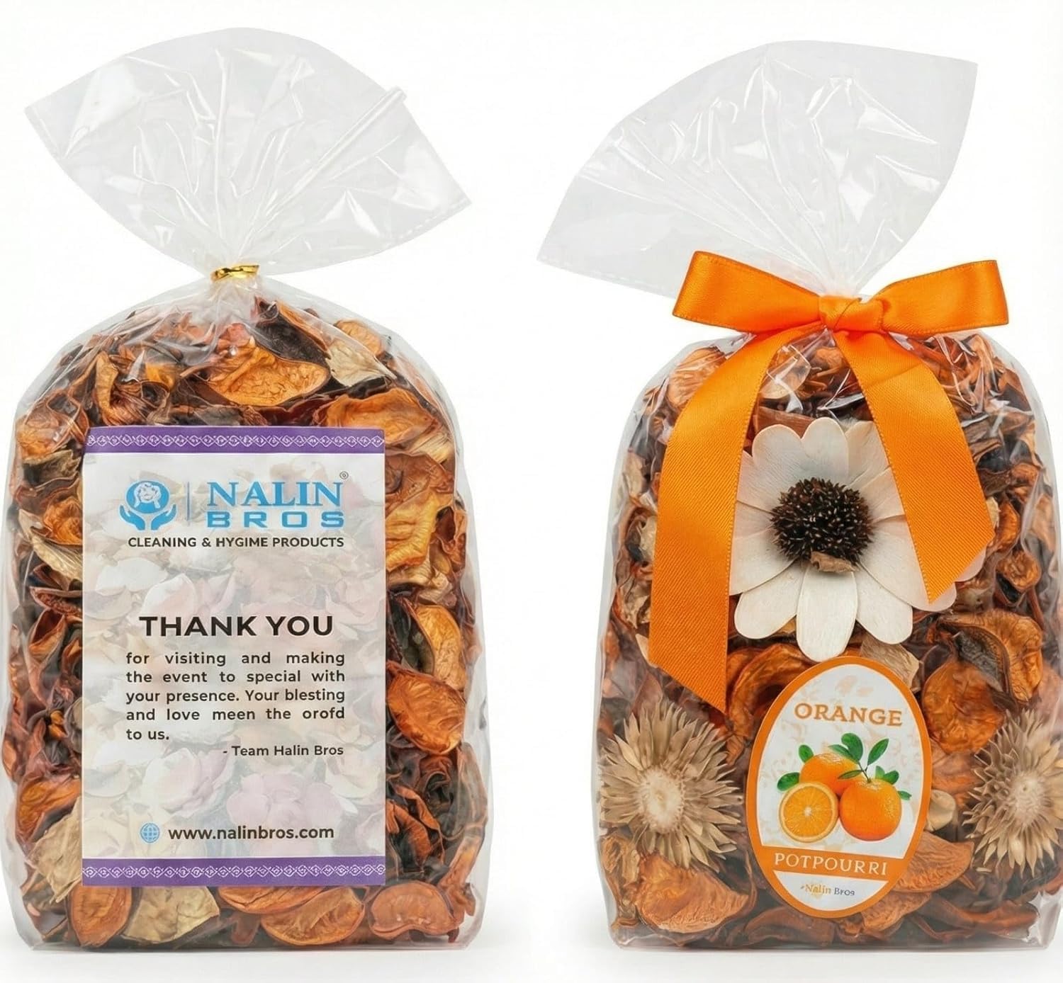 Scented Orange Potpourri Bag Standard Size – Premium Dried Flowers, Citrus Botanicals & Decorative Bowl Filler for Home Fragrance, Living Room Décor & Gifting 1