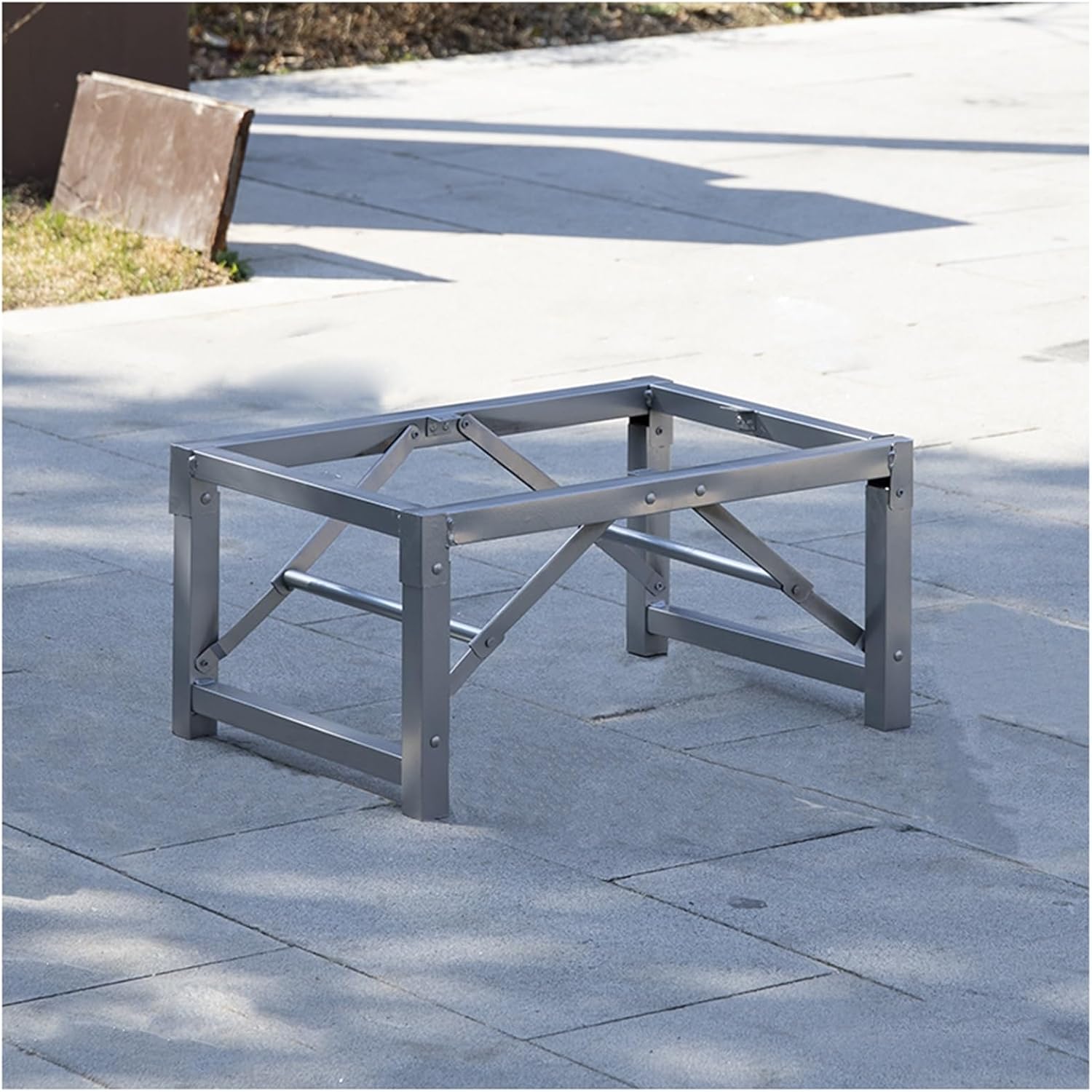 Outdoor Foldable Table Legs Stand Square Portable Metal Desk Leg Water Proof and Wear-Resistance Coffee/Dining/Computer Table Base