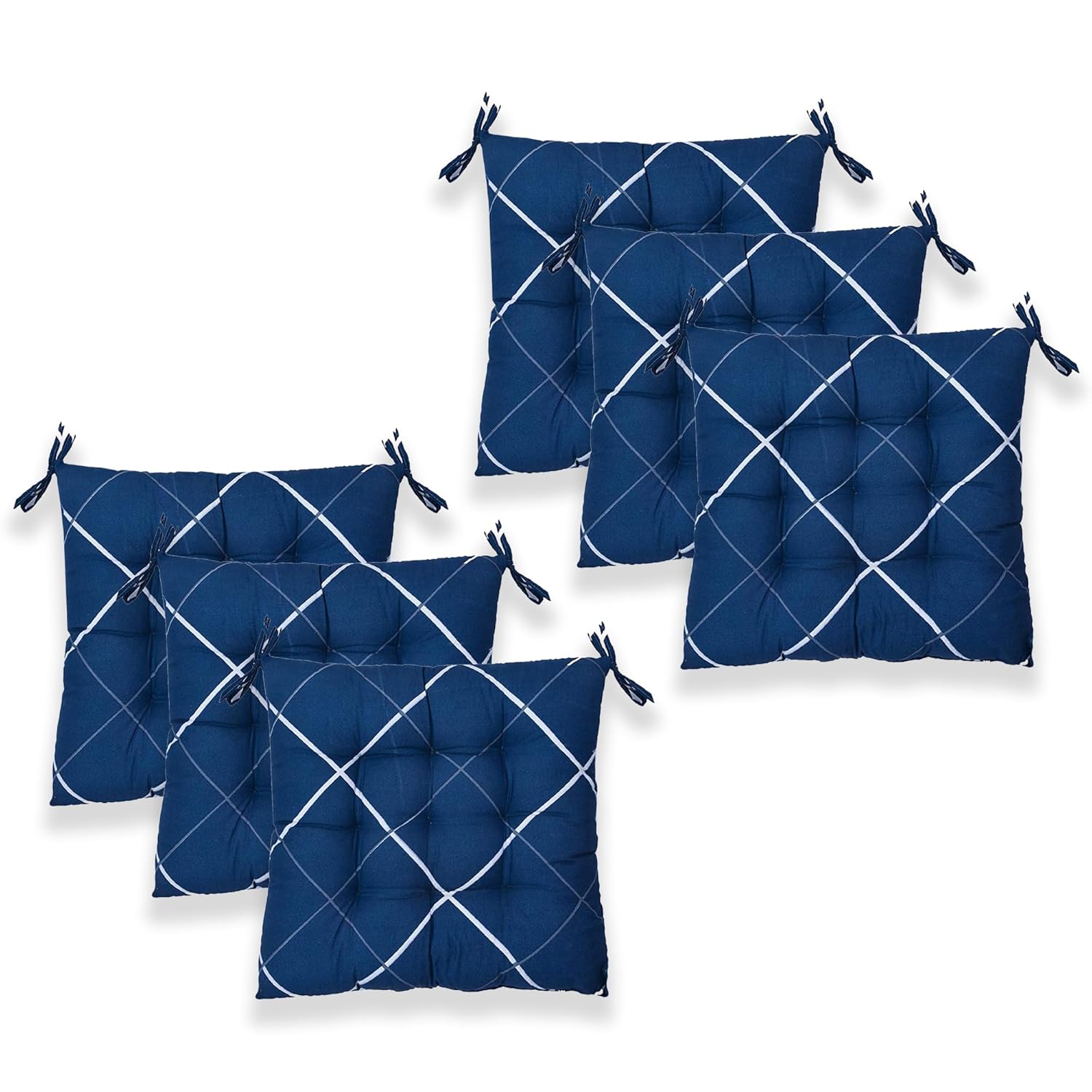 Kuber Industries Pack of 6 Chair Cushion for Sitting Microfiber