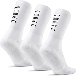 Souke Sports Crew Cycling Socks for Men and Women, Breathable Cushioned Moisture Wicking Athletic Compression Socks