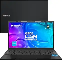 Notebook Positivo Vision C15M Intel Celeron N4500 Linux 8GB RAM 256GB eMMC Tela 15" Full HD IPS Antirreflexo – com Minitela - Cinza