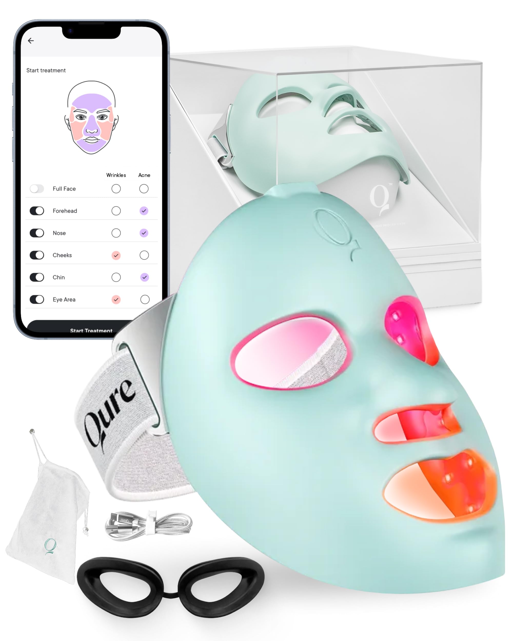 Amazon.com : Qure LED Light Therapy Mask for Face - FDA Cleared