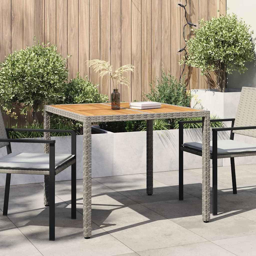 Mesa de jardín de polirratán, 90 x 90 x 75 cm, estable, resistente a la intemperie, fácil de limpiar, extensible, para jardín, terraza, balcón, exterior, salón