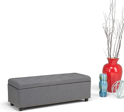 Miniatura 118 de Otomano rectangular de almacenamiento Simpli Home Hamilton, Marrón café Marrón café,Azul aguamarina,Cloud gris,Marrón desteñido,Marrón oscuro