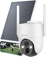 Vista 1 de COCOCAM 4K 8MP Solar Security Camera Outdoor Wireless WiFi, with 6W Solar Panel,4K Color Night Vision,AI Recognition,PIR Human Detection,355° P