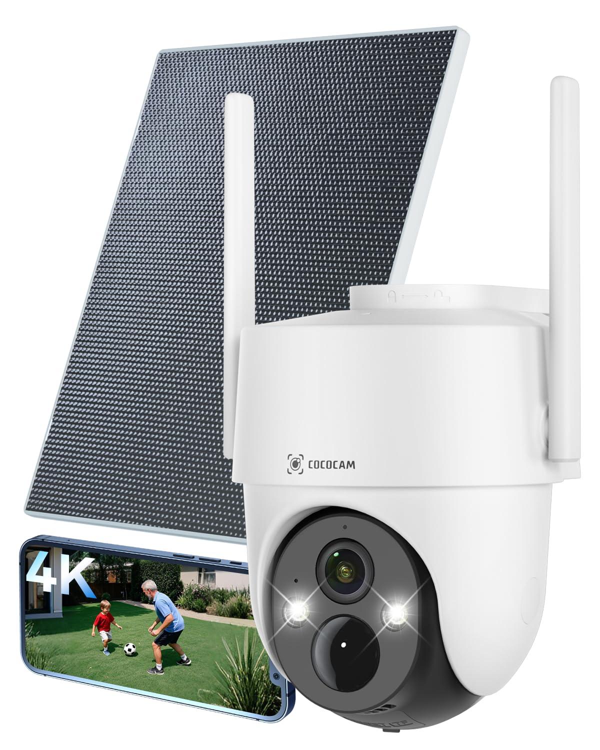 COCOCAM Solar Battery ソーラー防犯カメラ Amazon.com : COCOCAM 4K 8MP Solar Security Camera Outdoor Wireless