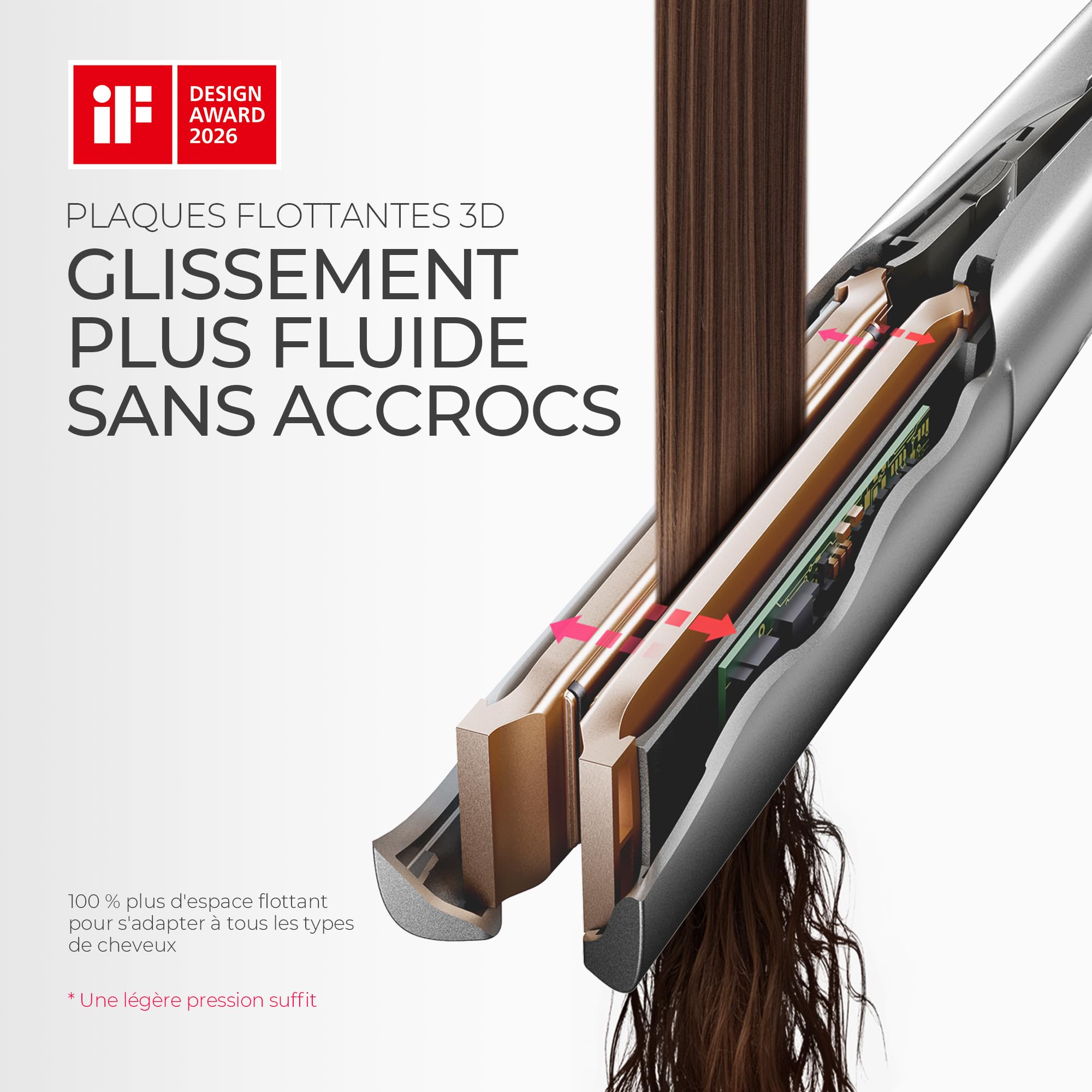 TYMO Lisseur Cheveux, Lissage en Un Seul Passage & Boucles Souples, Plaques 25 mm, 500M Ions Négatifs, Anti-Brûlure, Glisse 3× Plus Fluide, Styling 2× Plus Rapide, Moins de Dommages dus à la Chaleur
